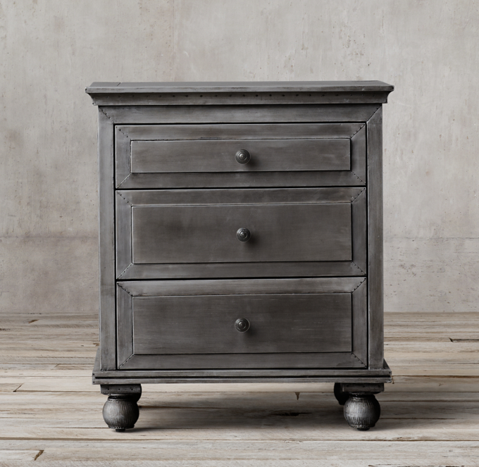 Annecy Metal-Wrapped 26" Closed Nightstand