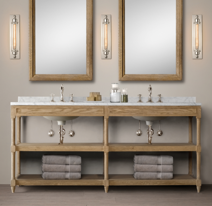 Weathered Oak Double Washstand