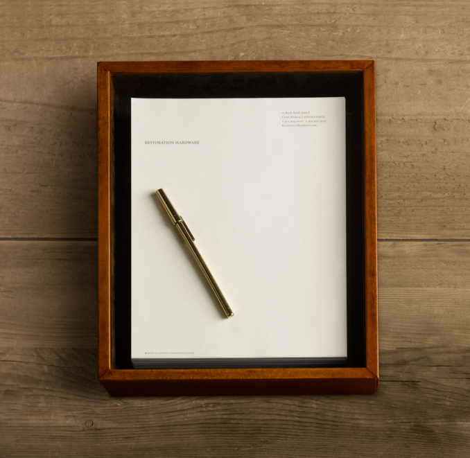 Artisan Leather Letter Tray - Chestnut 