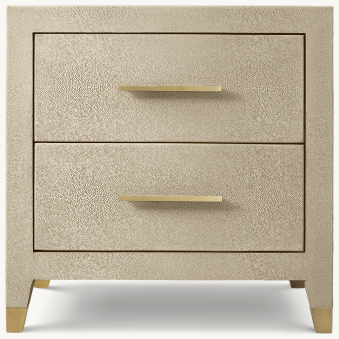 24&#34; nightstand shown in Bone Shagreen/Burnished Brass.