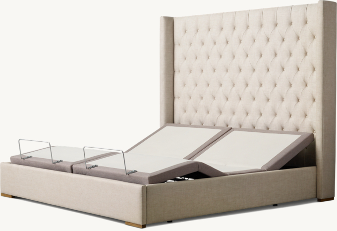 Shown with Adler Shelter Diamond-Tufted Fabric Bed in Sand Belgian Linen.