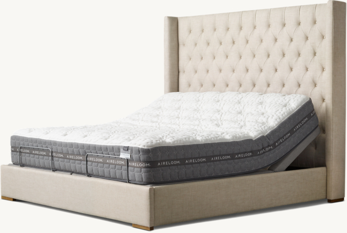 Shown with Adler Shelter Diamond-Tufted Fabric Bed in Sand Belgian Linen.