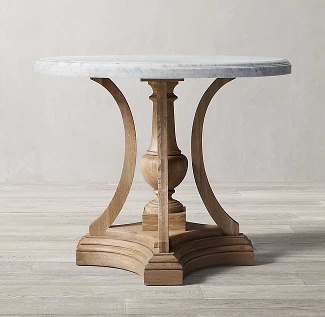 St James Marble Round Entry Table, Round Entrance Table