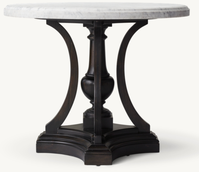Front view of St. James Marble Round Entry Table 