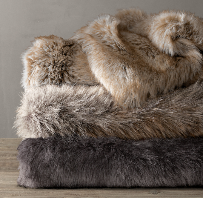 Restoration hardware fur throws sale