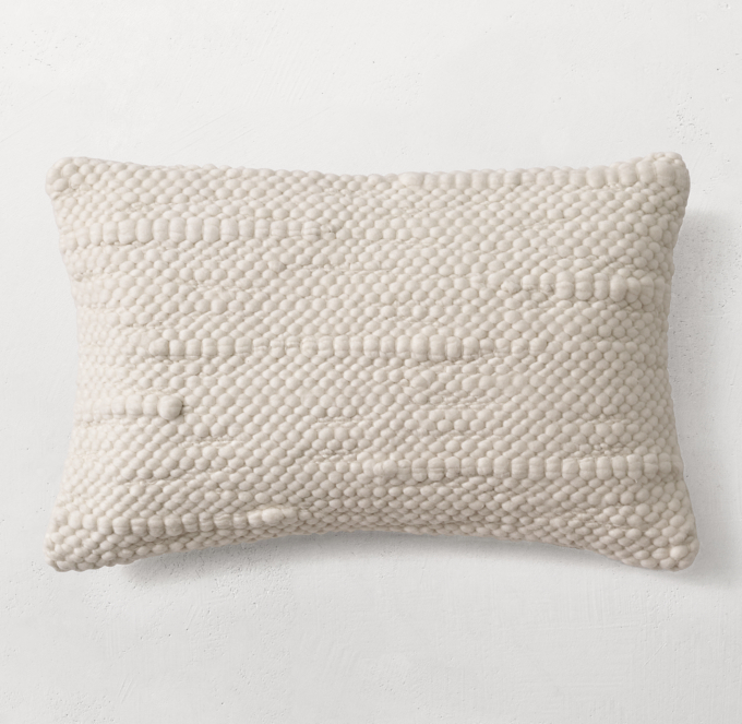 Textured Merino Wool Pillow Cover Abstract - Lumbar