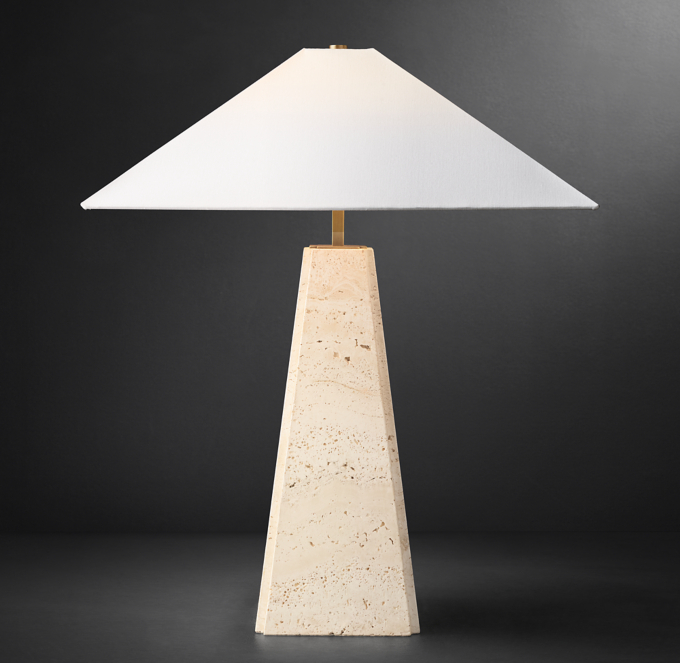 Obelisk Travertine Table Lamp