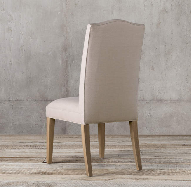 Duna Range Fabric Upholstered Wooden Side Chair With Camelback