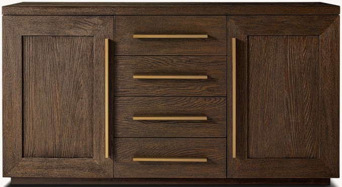 Shown in Brown Oak and Burnished Brass.