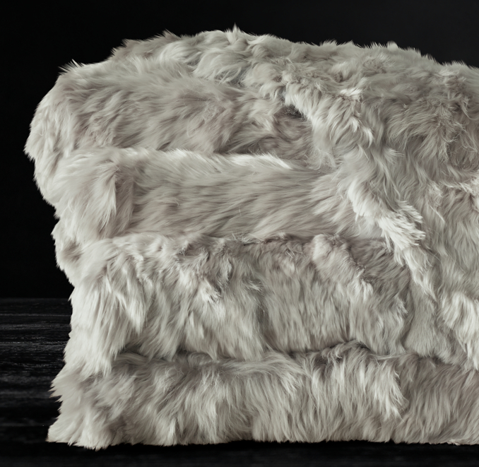 Front view of Suri Alpaca Fur Throw 