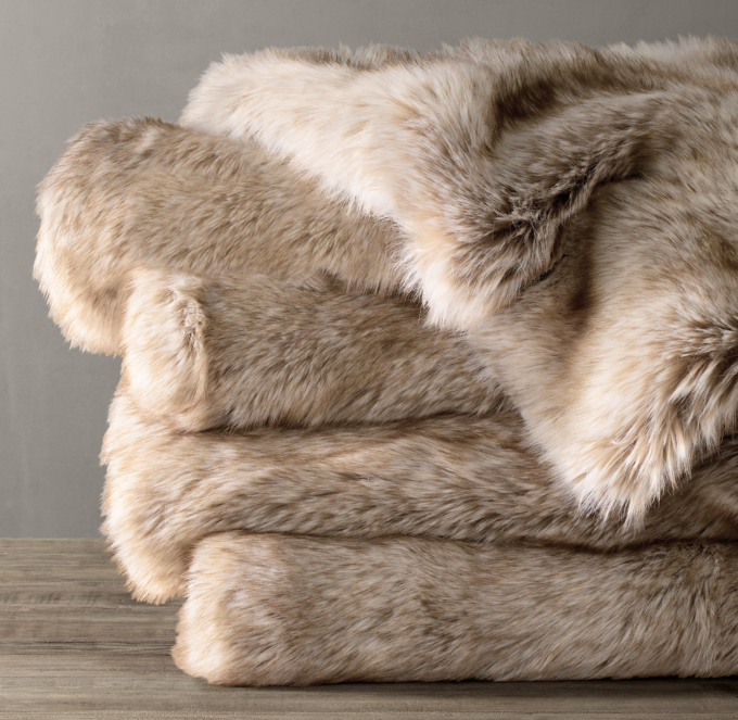 Restoration hardware faux fur blanket new arrivals