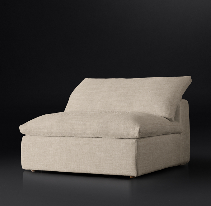 Three Quarter view of Cloud Modular Armless Chair 