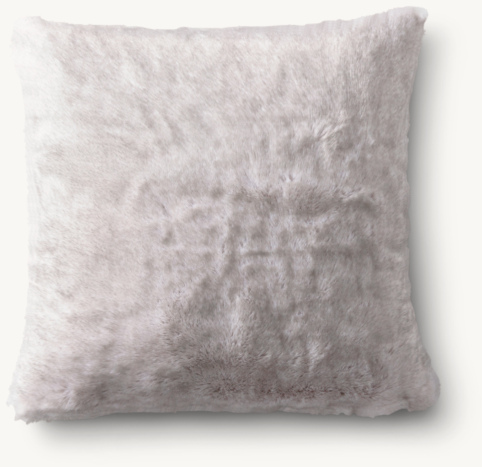 Overhead view of Luxe Faux Fur Pillow Cover - Square 