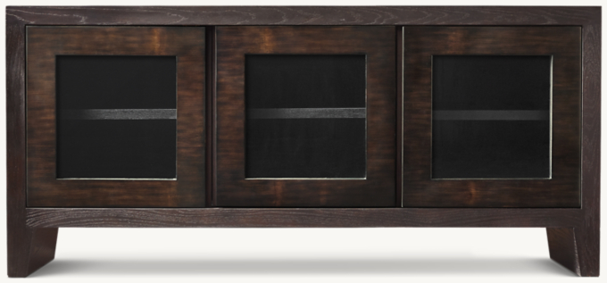 Wyeth Split Bamboo Glass Triple-Door Media Console