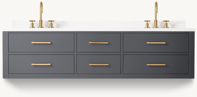 Front view of Hutton Double Floating Vanity 