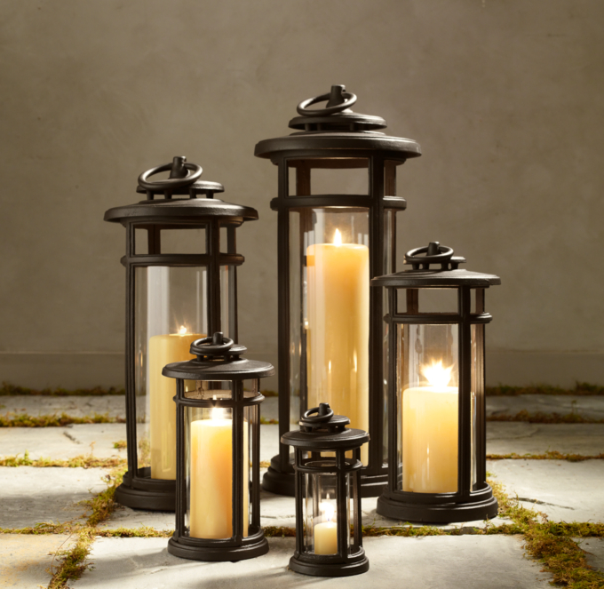 Avignon Round Lanterns Weathered Bronze