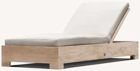 Belvedere Ottoman in Weathered Teak