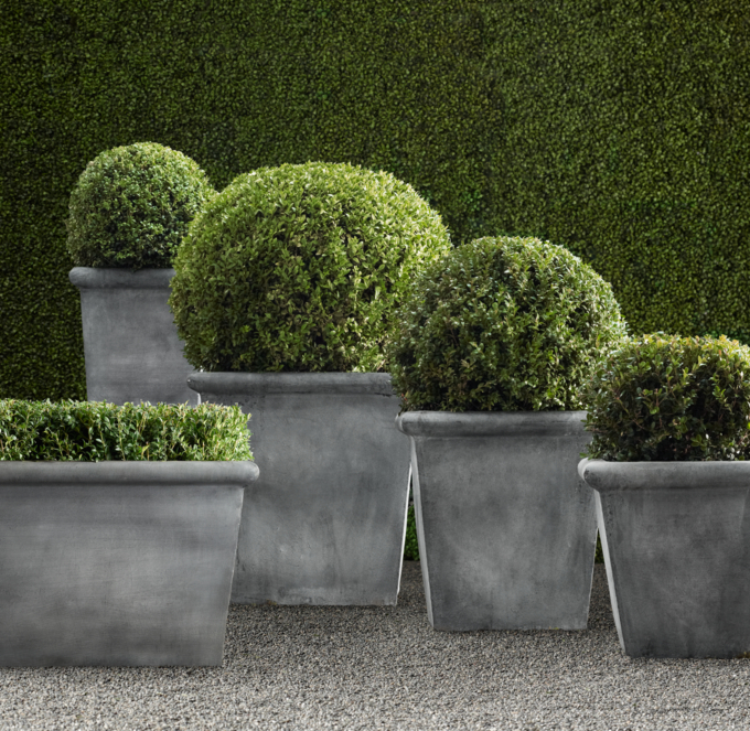 estate zinc tapered planters