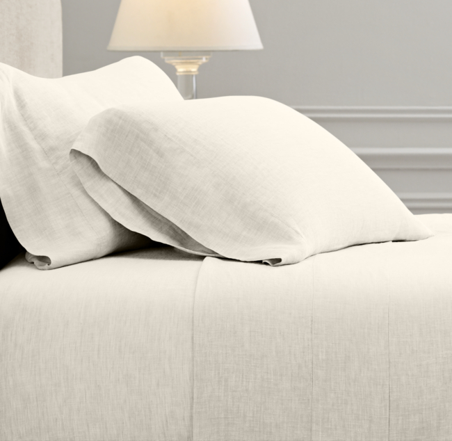 Vintage-Washed Belgian Linen Sheet Set