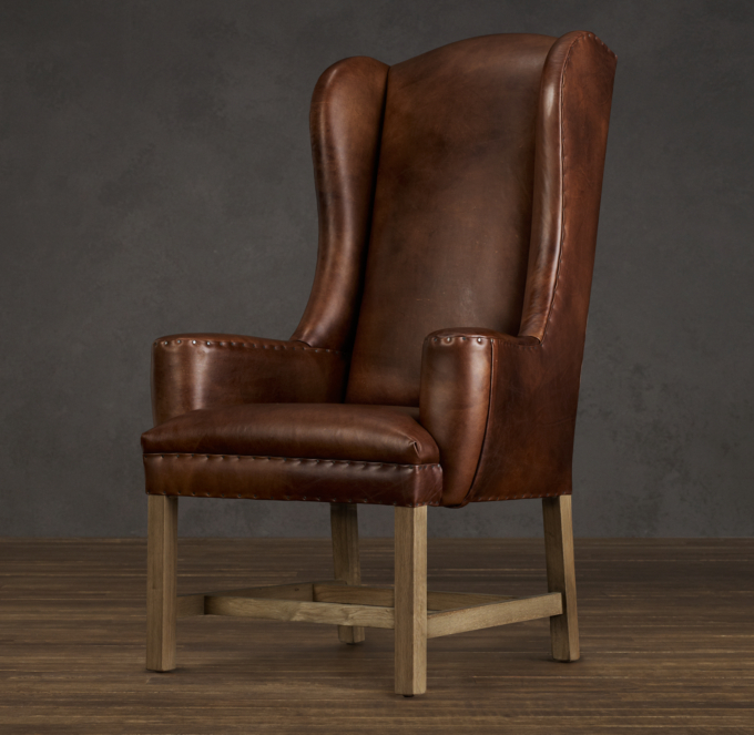 Belfort Wingback Leather Dining Chair (Set of 6)