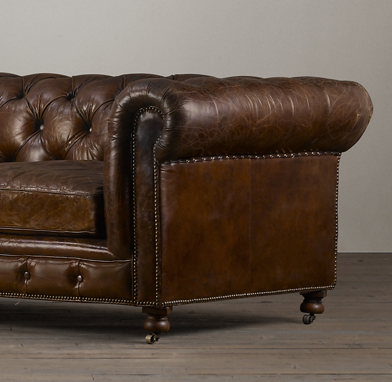 98 Kensington Leather Sofa Rh