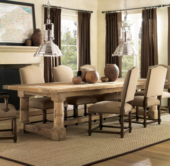 Restoration hardware rustic on sale dining table