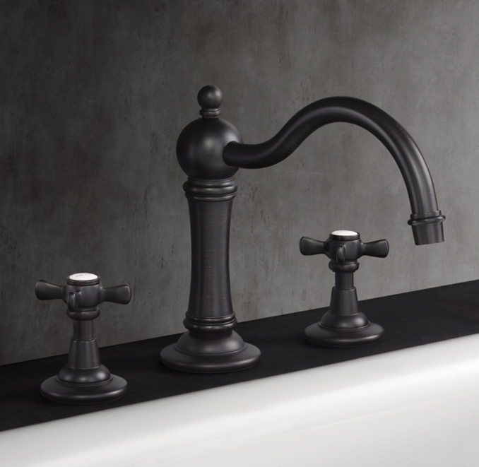 Vintage Cross-Handle Deck-Mount Tub Fill