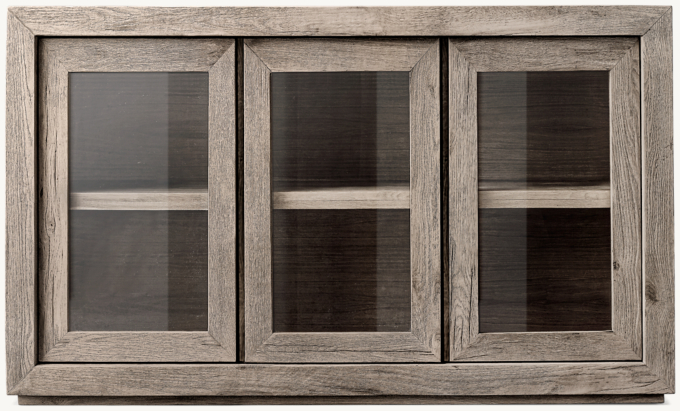 Reclaimed Oak Glass Triple-Door Sideboard