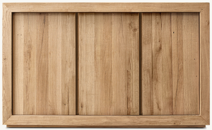 Front view of Reclaimed Oak Triple-Door Sideboard 