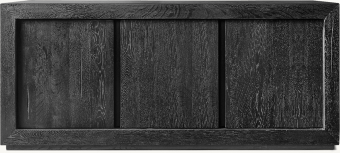 Front view of Reclaimed Oak Triple-Door Sideboard 