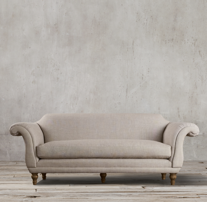 Front view of 84" Regency Upholstered Sofa 