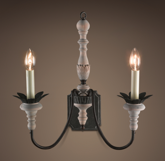 Parisian Wood & Zinc Sconce