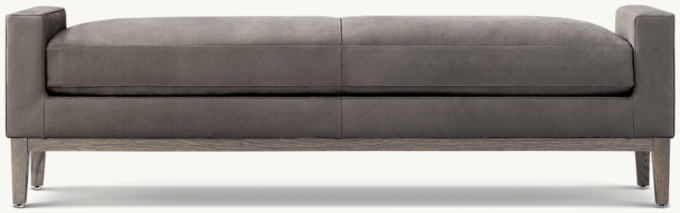 Italia Leather Bench - Oak Base