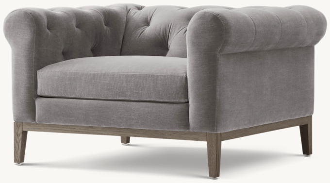 Italia Chesterfield Chair - Oak Base