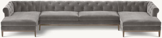 Italia Chesterfield Customizable Sectional - Oak Base