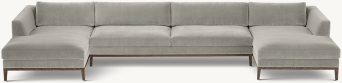 Italia Taper Arm Customizable Sectional - Oak Base