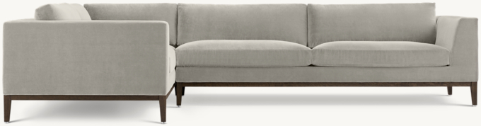Italia Taper Arm Left-Arm L-Sectional - Oak Base