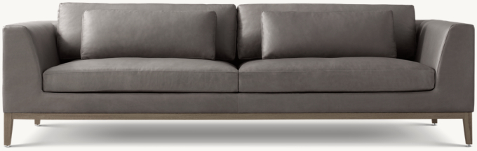 Italia Taper Arm Leather Sofa - Oak Base