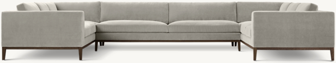 Italia Taper Arm U-Sofa Sectional - Oak Base
