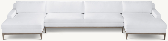 Italia Track Arm Customizable Sectional - Oak Base