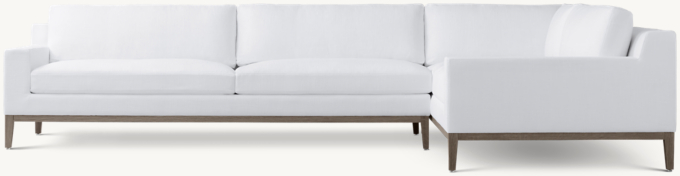 Italia Track Arm Right-Arm L-Sectional - Oak Base
