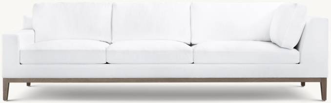Front view of Italia Track Arm Left-Arm Return Sofa - Oak Base 