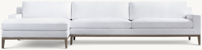 Italia Track Arm Left-Arm Sofa-Chaise Sectional - Oak Base
