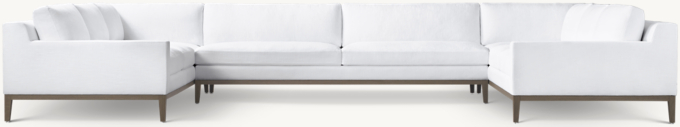 Italia Track Arm U-Sofa Sectional - Oak Base