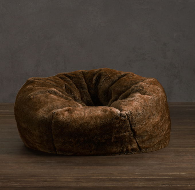 Luxe Faux Fur Bean Bag Coyote