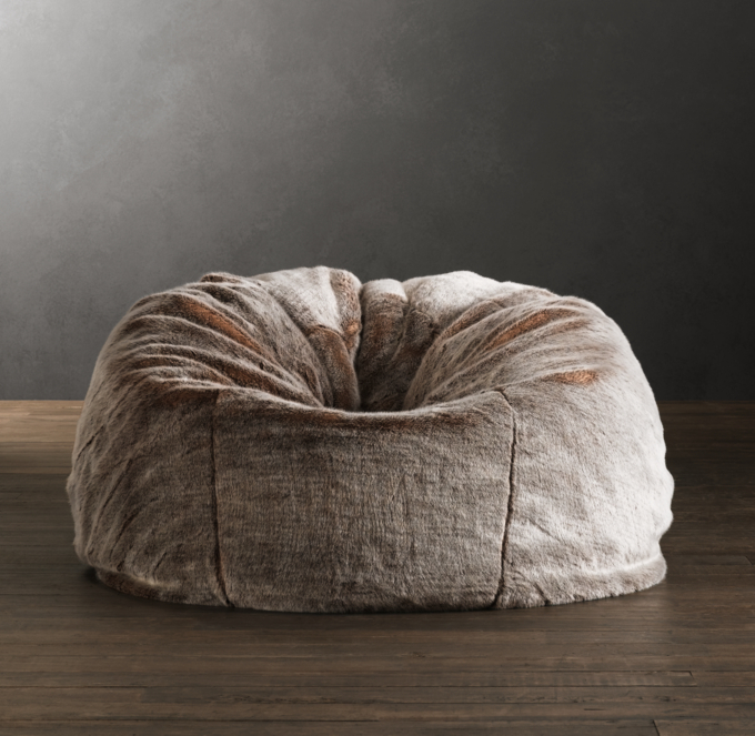 Luxe Faux Fur Bean Bag - Lynx