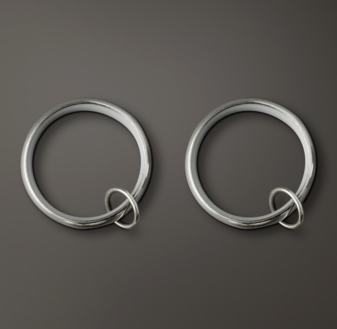 Estate Drapery Rings Set Of 2 Silver