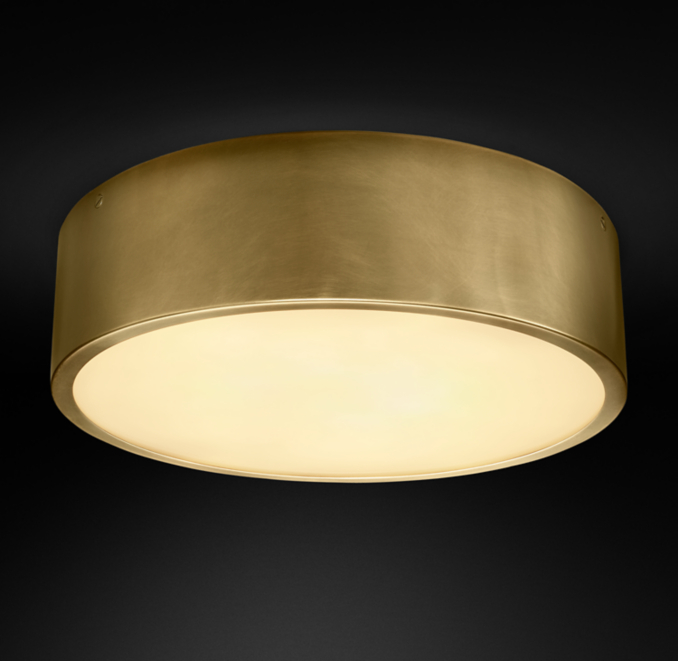 Antiqued Metal Drum Flushmount