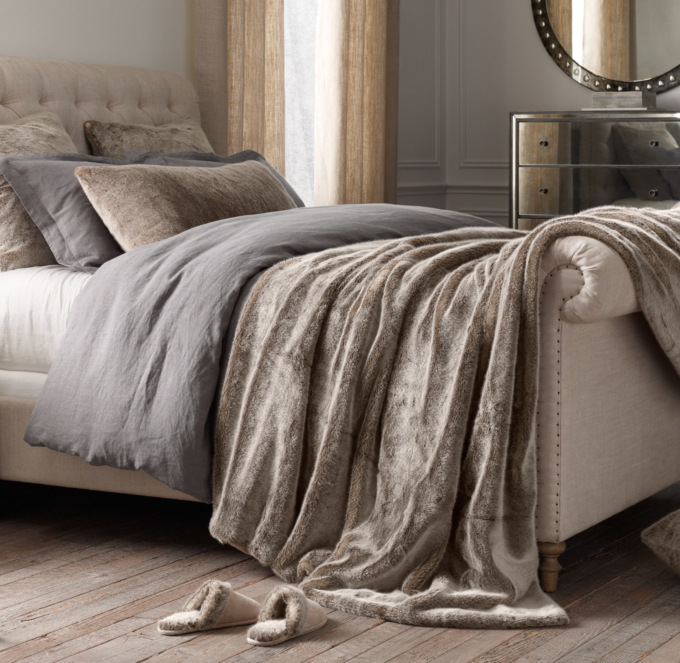 Grey fur bed discount runner