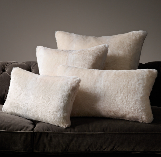 Luxe Faux Fur Pillow Cover Arctic Fox